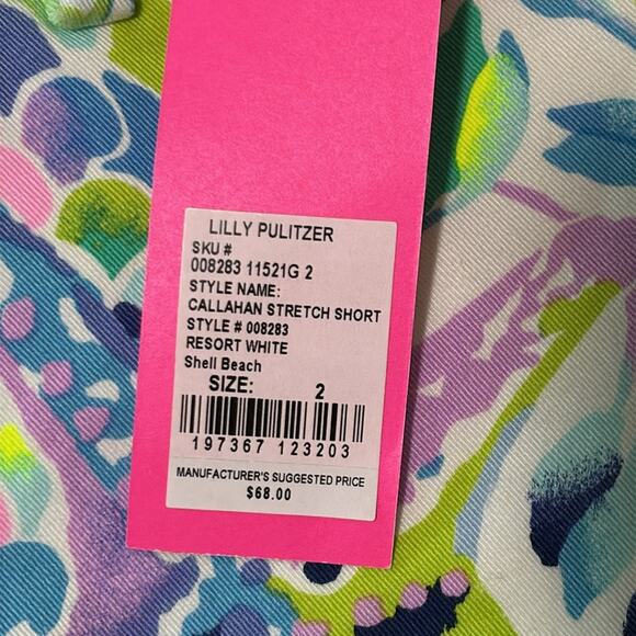 Lilly Pulitzer Callahan Stretch Short Resort White Shell Beach Size 2 - Picture 7 of 7
